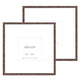 set of two dark oak wood style picture frames in square 50x50cm size