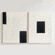 premium abstract canvas, handmade, textured, white, black, wood frame