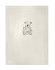 wall art print with a neutral stone background with a hand sketched teddy bear
