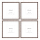 set of four dark oak wood style picture frames in square 50x50cm size