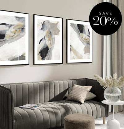 classico abstract wall art print framed gallery wall beige blue nude grey black white