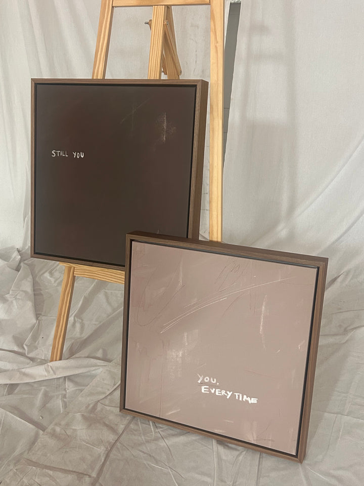 50/50 DARK WOOD FRAME STILL YOU, YOU EVERYTIME CANVAS SET