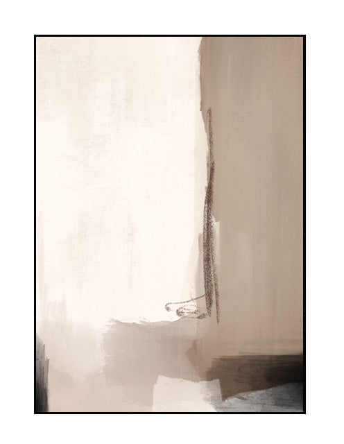 abstract wall art print, beige, brown, neutral palette