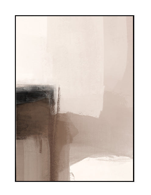 abstract wall art print layered beige, brown, nude, black