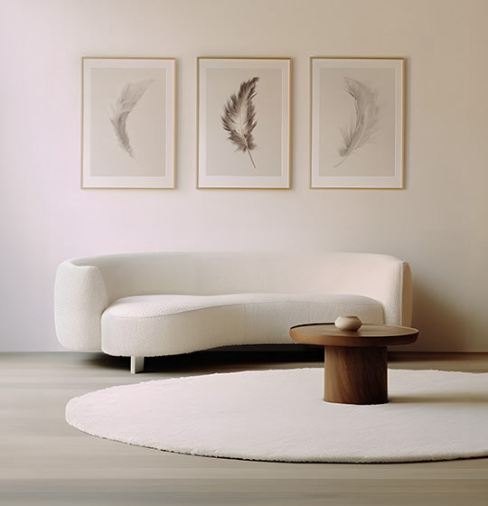 BEIGE FEATHER GALLERY WALL SET