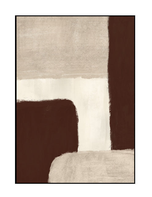 premium wall art print, abstract, beige, brown, red, neutral