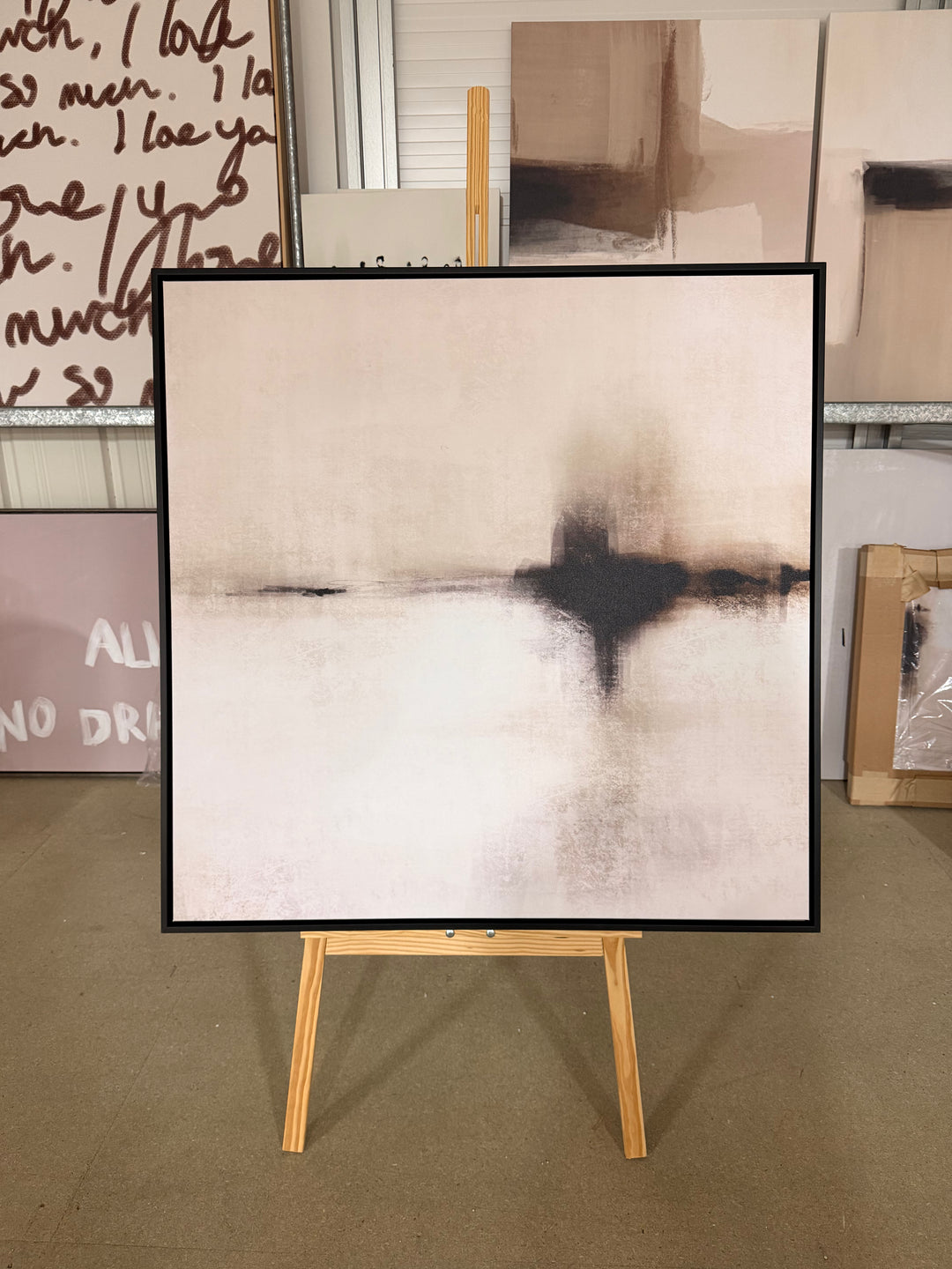 EX DISPLAY 100/100 BLACK WOOD FRAMED CANVAS -
