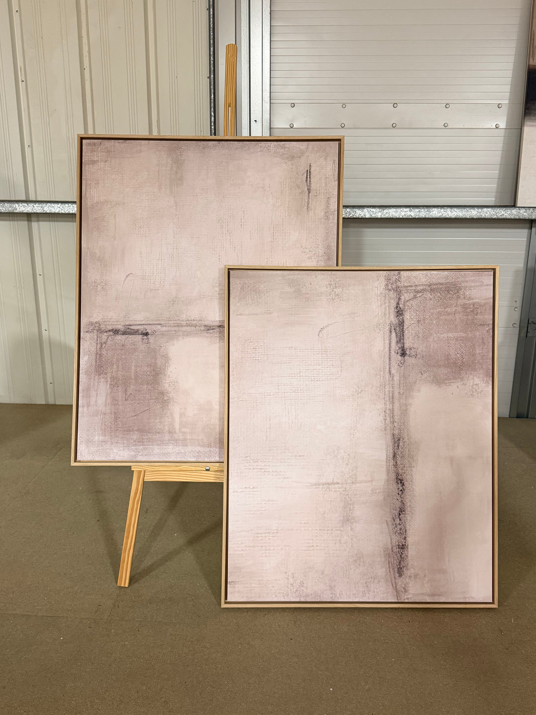 EX DISPLAY SET OF 2 80/100 LIGHT WOOD FRAME