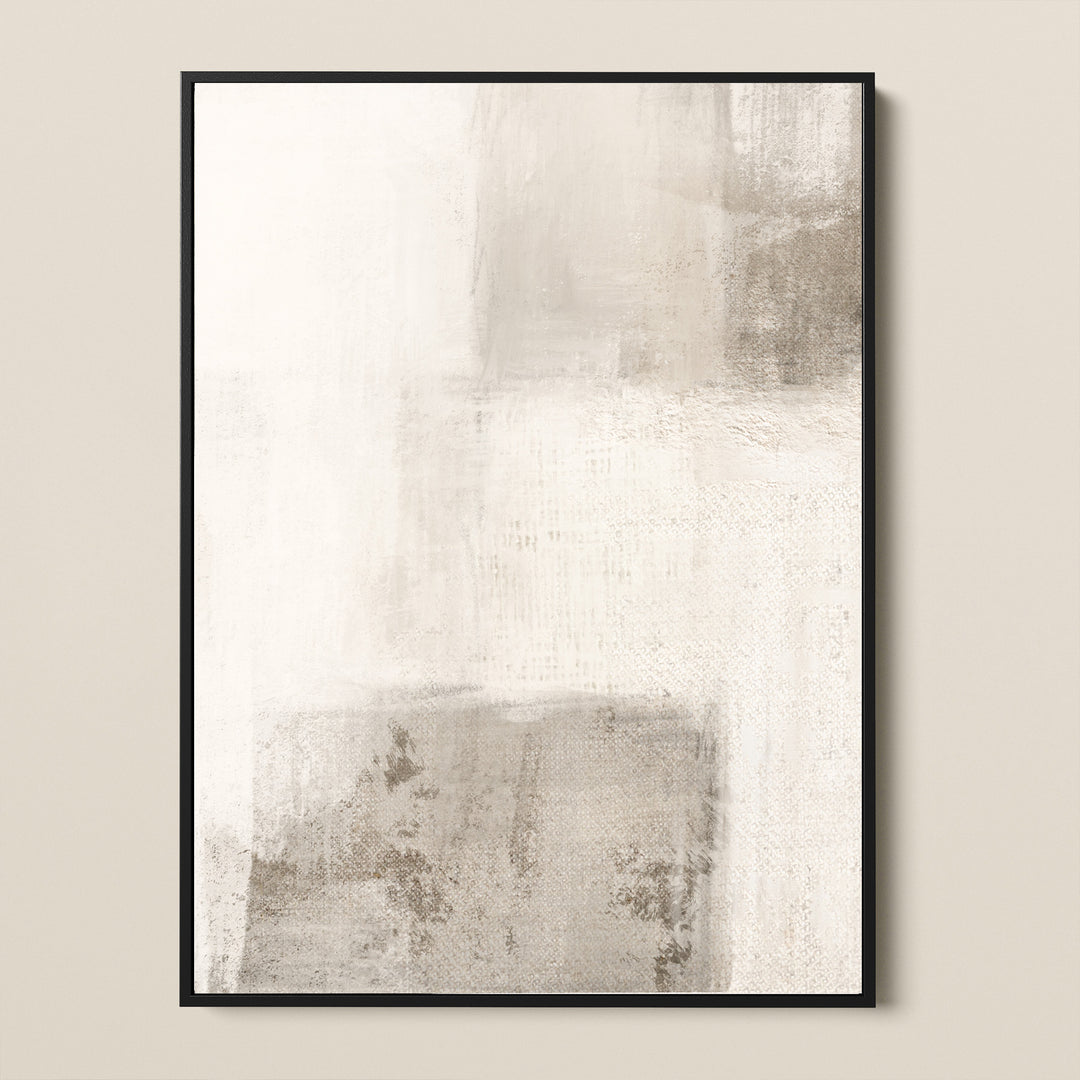 premium cotton framed canvas, abstract neutral design, textured, soft brown, beige and cream