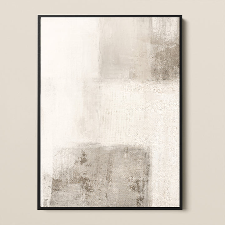 premium cotton framed canvas, abstract neutral design, textured, soft brown, beige and cream