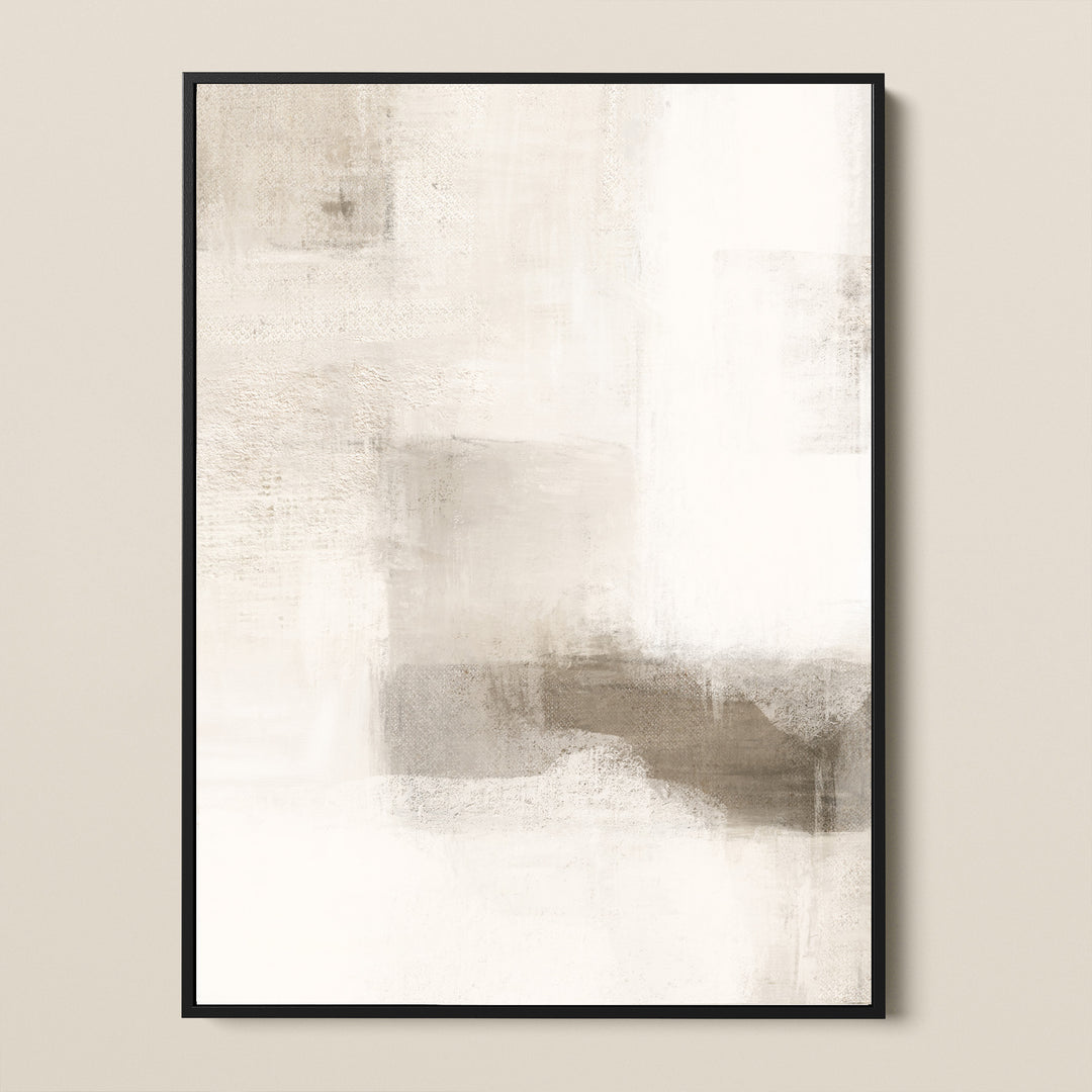 premium cotton framed canvas, abstract neutral design, textured, soft brown, beige and cream