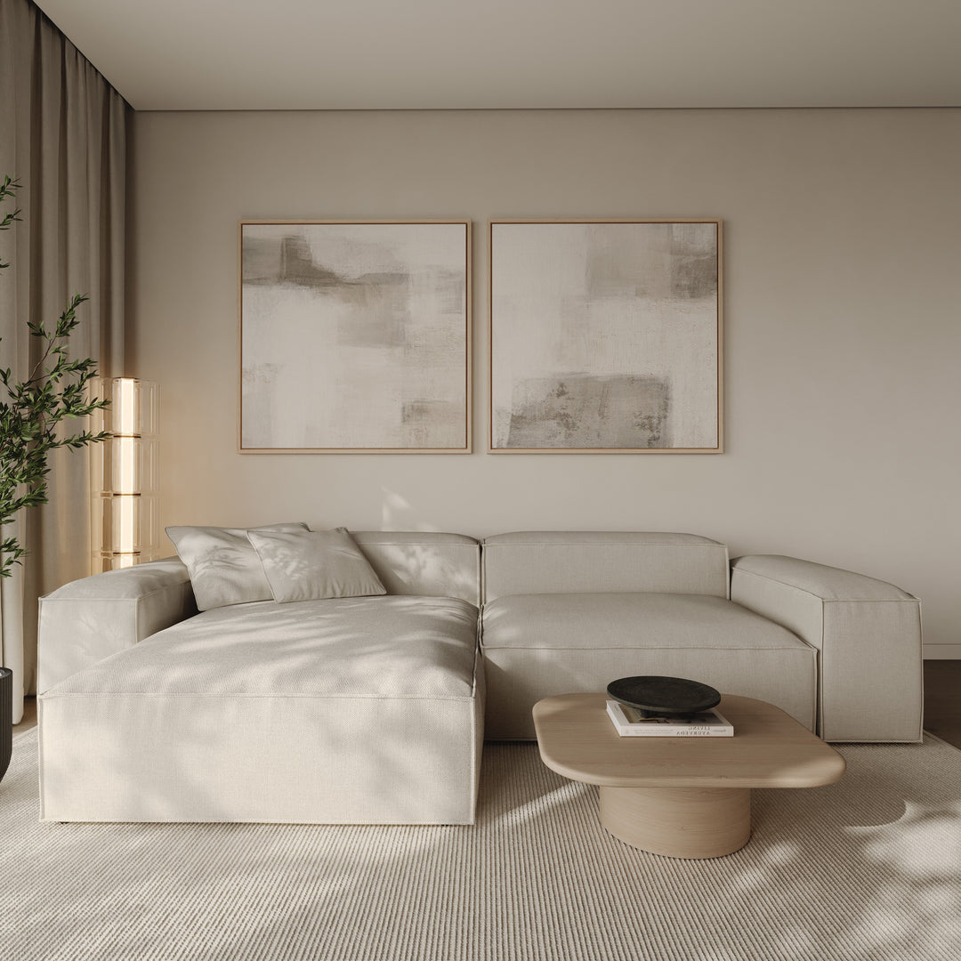 premium abstract cotton framed canvas, neutral, cream, brown, beige, textured art