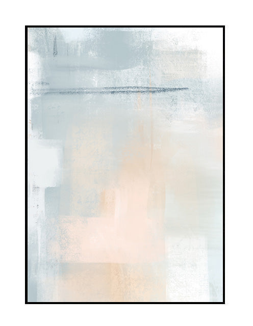 abstract wall print beige, blue, peach, white