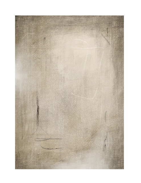 an abstract wall art print with textured effect in beige with white and black detailing and marks 