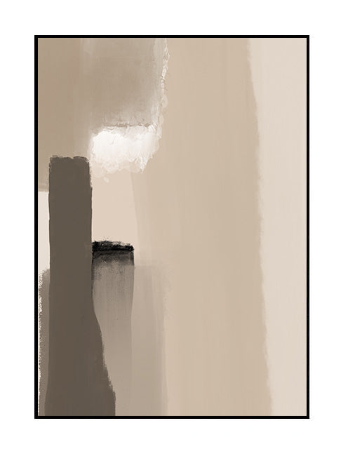 abstract wall art print, brown beige black and white soft warm toned palette, neutral, premium