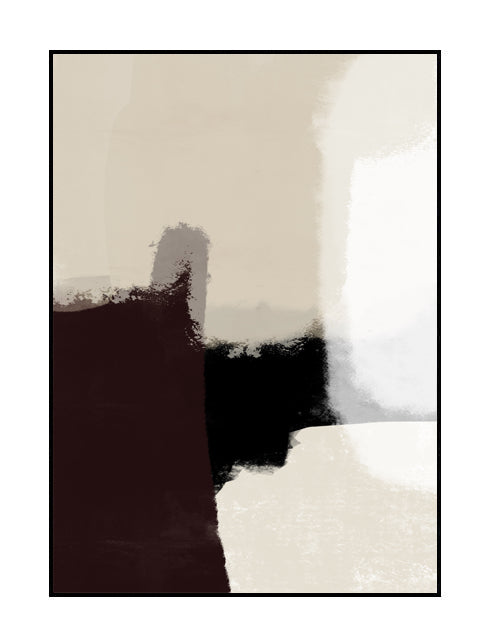 premium abstract wall art print with beige, brown, black, nude, white tones