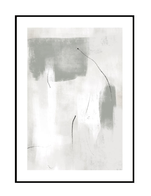 Abstract wall art print, grey artwork, grey, black, white
