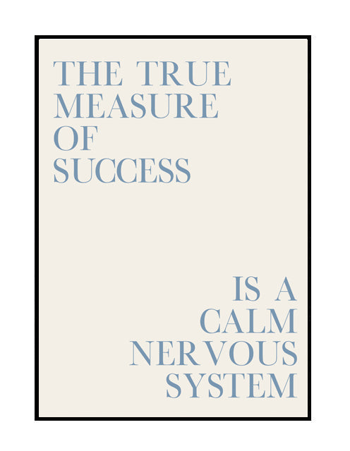 Typography wall art print, text, cream, off white, blue, motivational print.