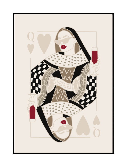 wall art print queen royal neutral black red beige 