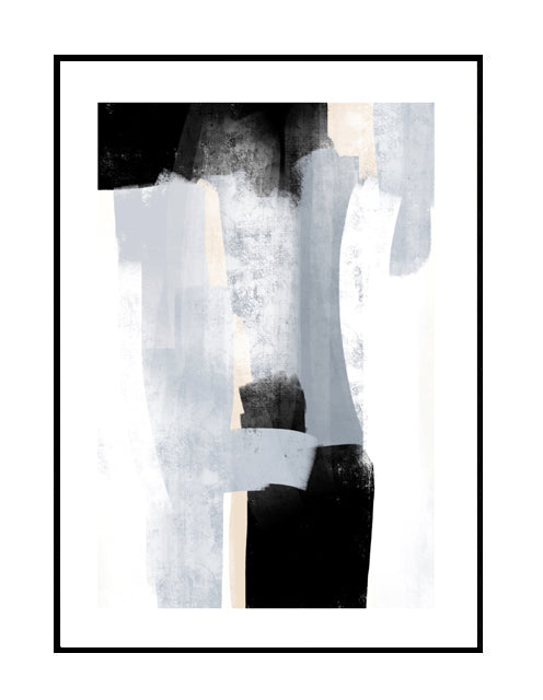 Abstract art work print. ice toned , grey, white, black. Home decor, wall art, cool style print.