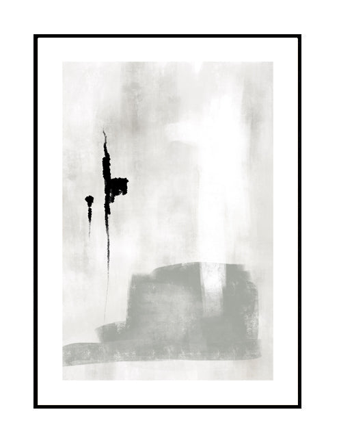 Abstract wall art print, grey tones, grey, black , white, neutral