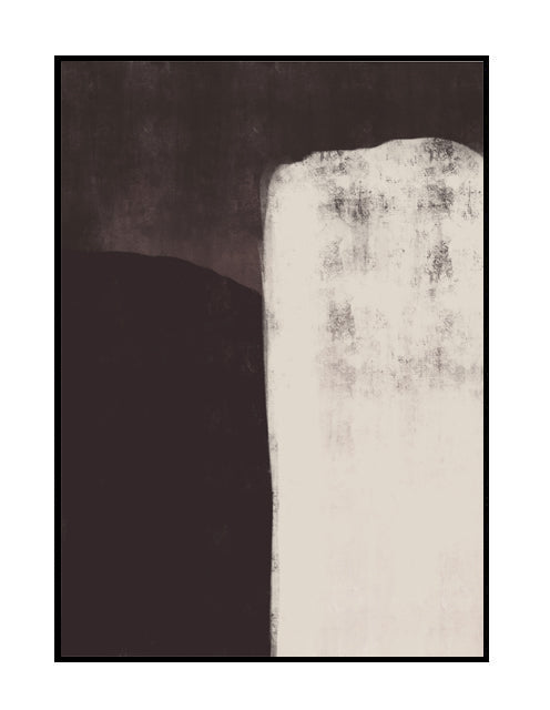 abstract wall art, dark plum tones , cream brushed paint effect