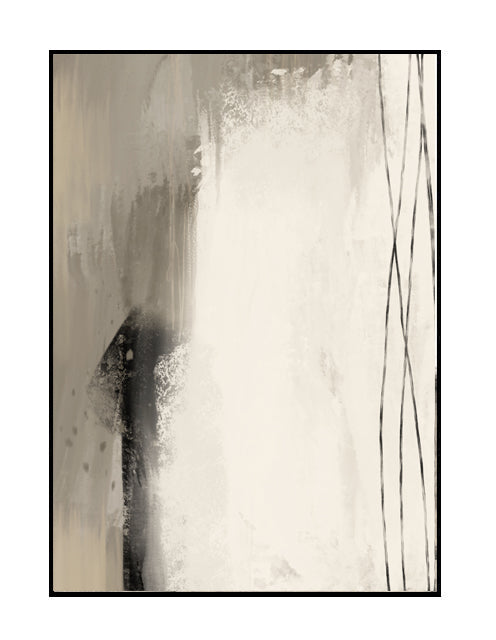 Stunning art work print, latte, cream, black, fine lines, brush strokes, premium art work, modern home