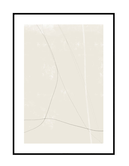 abstract wall art premium nude black white lines beige 