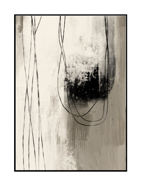 art work print, black, latte, cream, 