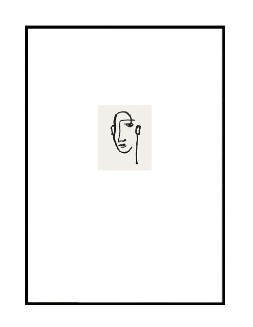 abstract wall art print nude illustration neutral beige white black line drawing