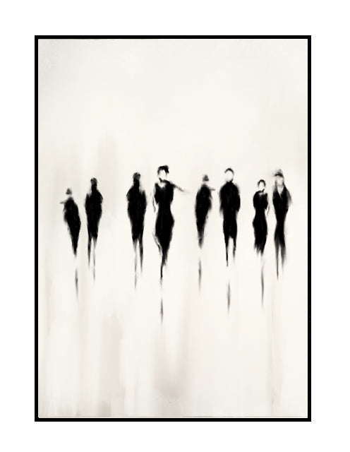 abstract wall art prints black silhoutte beige neutral 