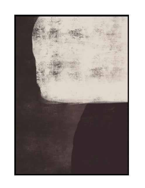 Wall art print, abstract art, cream, dark deep plum tones 