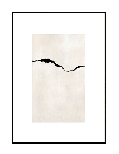 Abstract wall art print, monochrome print, neutral print, black, cream, white