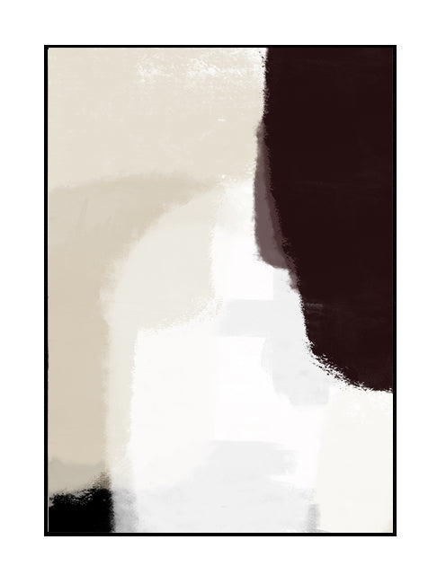 premium abstract wall art print with beige, brown, black, nude, white tones