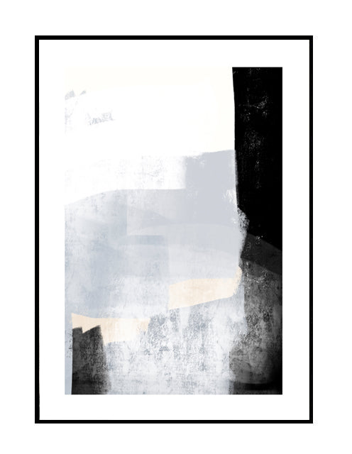 Abstract art work print. ice toned , grey, white, black. Home decor, wall art, cool style print.