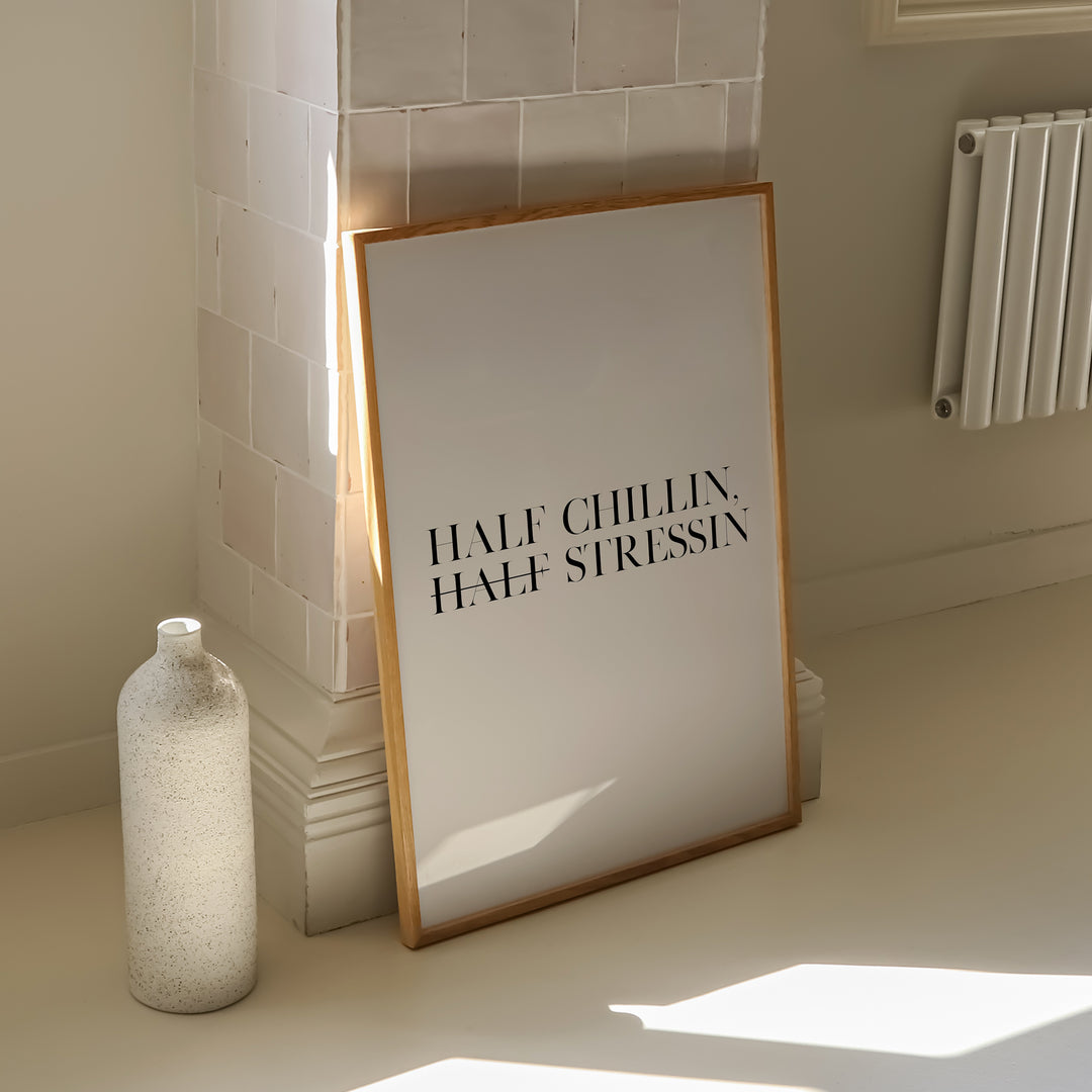 Wall art print, typography print, text, black and white, monochrome.