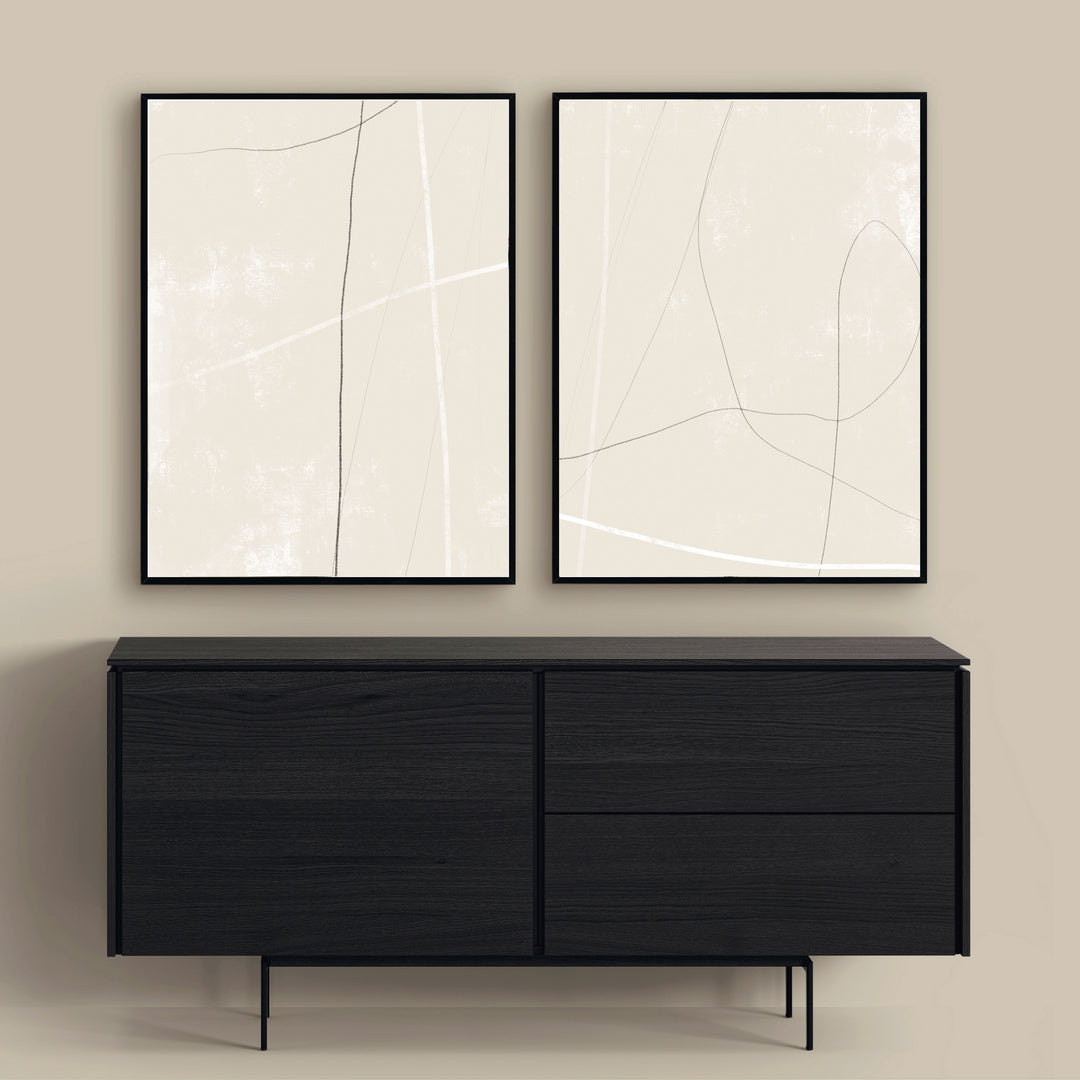 premium framed canvas abstract nude neutral black white