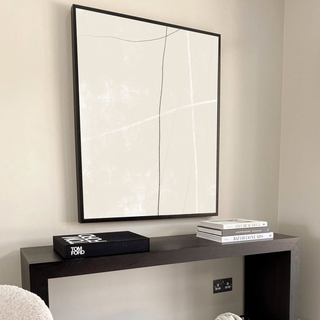 premium framed canvas abstract nude neutral black white