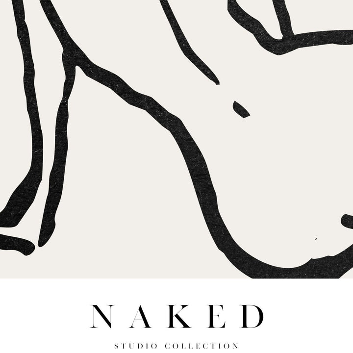 premium wall art print naked line figure black nude background