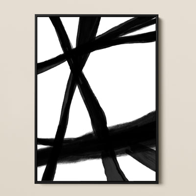 premium abstract framed canvas, black white monochrome wood frame cotton canvas