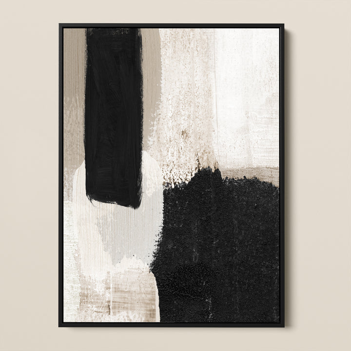 abstract wall art premium framed canvas beige neutral nude black