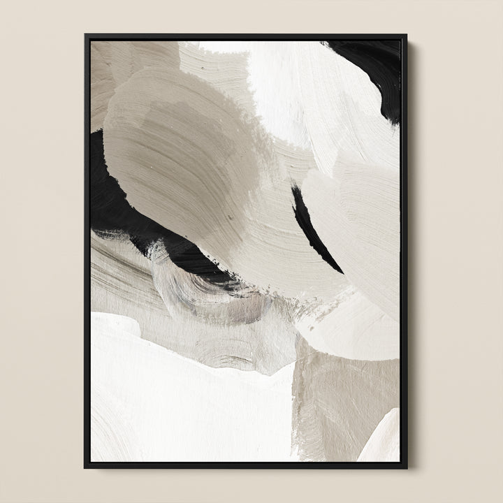 large beige and black abstract canvas 