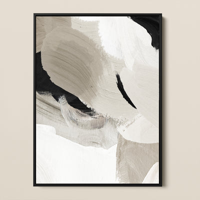 large beige and black abstract canvas 