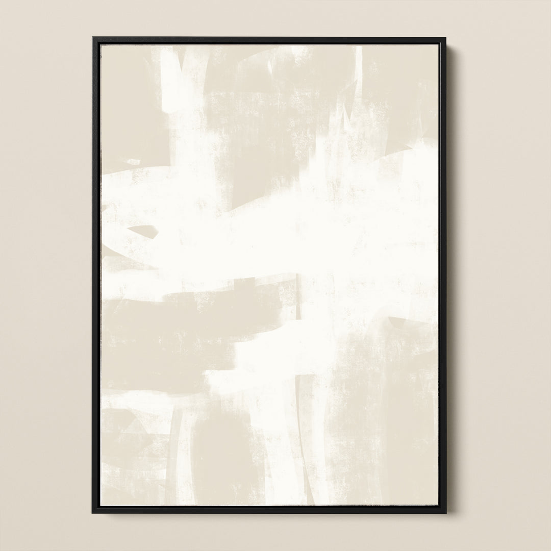 beige abstract framed canvas