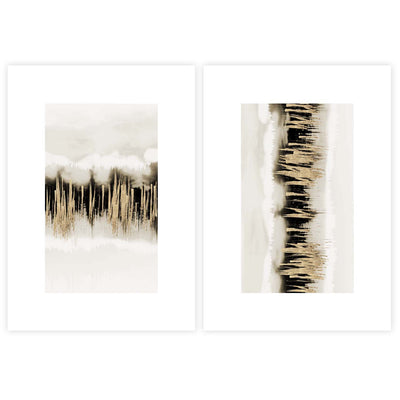 ABSTRACT, WALL ART, PRINT, BLACK, GOLD, BEIGE