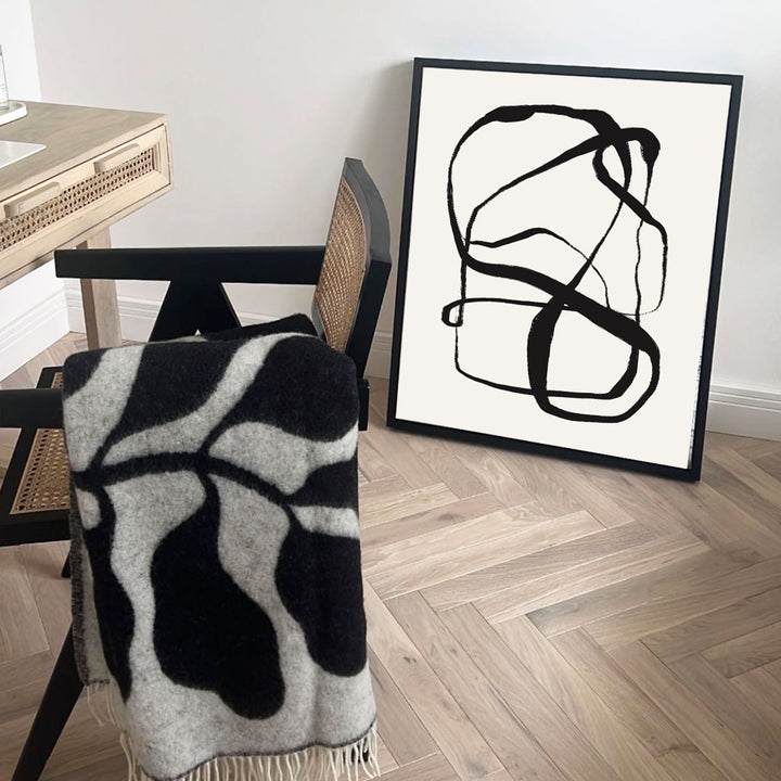 abstract wall art premium framed canvas neutral nude black