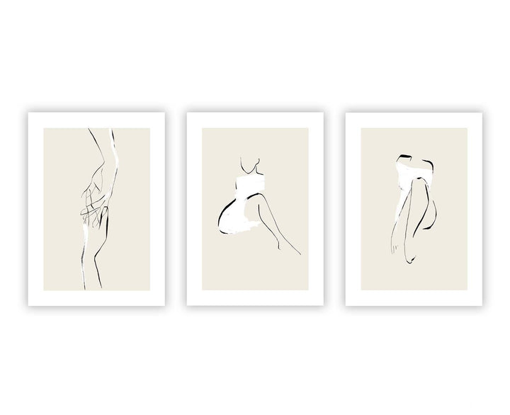 abstract wall art print premium frame gallery wall nude beige line figure fine detail woman white stone