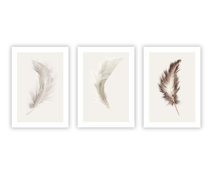 abstract wall art print gallery wall premium frames beige neutral nudes feather trio grey white stone
