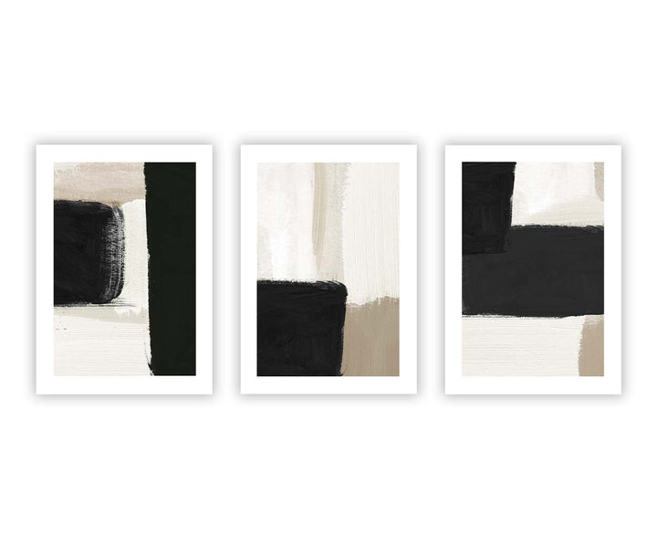 abstract wall art print framed gallery wall set beige black nude neutral white