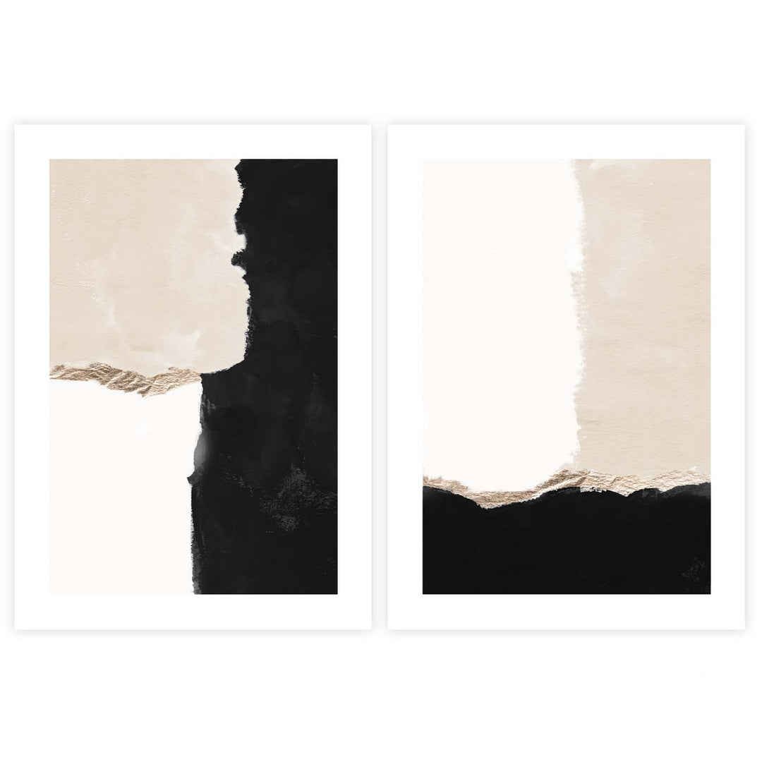 ABSTRACT, WALL ART, PRINT, CHARCOAL, GOLD, BEIGE